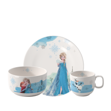 Carica l'immagine nel visualizzatore di Gallery, SET STOVIGLIE BAMBINI 3 P/ZI. IN PORCELLANA ( FROZEN, STITCH)