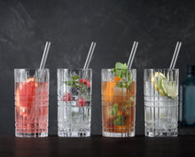 Carica l'immagine nel visualizzatore di Gallery, SET 4 BICCHIERI LONG DRINK C/CANNUCCE