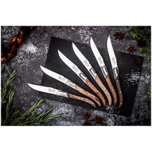 Carica l'immagine nel visualizzatore di Gallery, SET 6 COLTELLI BISTECCA " LUXURY LINE" MIXED-WOOD