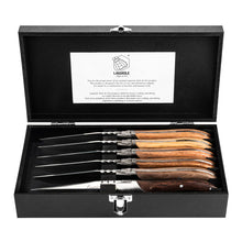 Carica l'immagine nel visualizzatore di Gallery, SET 6 COLTELLI BISTECCA " LUXURY LINE" MIXED-WOOD