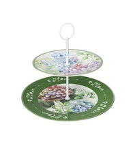 Carica l'immagine nel visualizzatore di Gallery, ALZATINA 2 PIANI IN PORCELLANA " FLORA" cm. 26,5 x 23 h