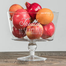 Carica l'immagine nel visualizzatore di Gallery, ALZATA IN VETRO "FRUTTA DI STAGIONE" CM. 26,5X24H