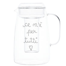 Carica l'immagine nel visualizzatore di Gallery, CARAFFA IN VETRO C/PORTAGHIACCIO E SCRITTA 2 LT. ( CM. 14 X 23,5H)