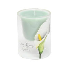 Carica l'immagine nel visualizzatore di Gallery, CANDELA PROF.IN VETRO ( CM.7,5X9,5H) VARI DEC.