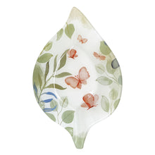 Carica l'immagine nel visualizzatore di Gallery, CONTENITORE IN VETRO FOGLIA " IN UN BATTITO D'ALI" ( CM. 30X20X4H)