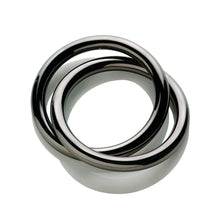Carica l'immagine nel visualizzatore di Gallery, SET 3 LEGATOVAGLIOLO "OUI" IN ACCIAIO INOX 18/10 C/RIVESTIMENTO PVD GRIGIO ( CM. 6 DIAM.)