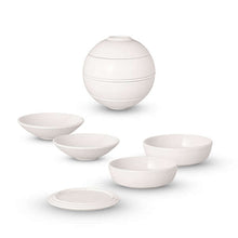 Carica l'immagine nel visualizzatore di Gallery, SET APERITIVO IN PORCELLANA "LE PETITE BOULE" BN.( CM. 14)