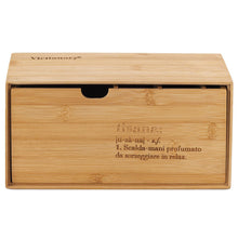 Carica l'immagine nel visualizzatore di Gallery, SCATOLA PORTA THE' E TISANE IN LEGNO DI BAMBU' ( CM. 24 X 12 X11)