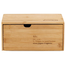 Carica l'immagine nel visualizzatore di Gallery, SCATOLA PORTA THE' E TISANE IN LEGNO DI BAMBU' ( CM. 24 X 12 X11)