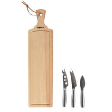 Carica l'immagine nel visualizzatore di Gallery, TAGLIERE IN LEGNO DI FAGGIO C/COLTELLI FORMAGGIO