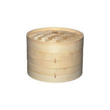 Carica l'immagine nel visualizzatore di Gallery, SET IN BAMBU' PER COTTURA A VAPORE A 2 LIVELLI ( CM. 20 DIAM.)