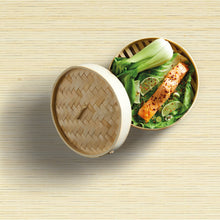Carica l'immagine nel visualizzatore di Gallery, SET IN BAMBU' PER COTTURA A VAPORE A 2 LIVELLI ( CM. 20 DIAM.)