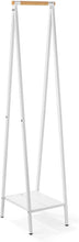 Carica l'immagine nel visualizzatore di Gallery, STAND APPENDIABITI "LINN COMPACT" IN ACCIAIO VERNICIATO C/ASTA BAMBU' ( 47,6 x 34 x 170 CM) -