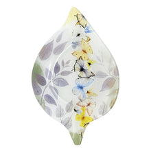 Carica l'immagine nel visualizzatore di Gallery, CONTENITORE IN VETRO FOGLIA " IN UN BATTITO D'ALI" ( CM. 30X20X4H)