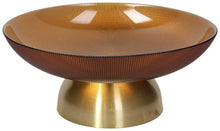 Carica l'immagine nel visualizzatore di Gallery, COPPA CENTROTAVOLA IN VETRO AMBRA ORO CM.36 GALASSIA HONEY