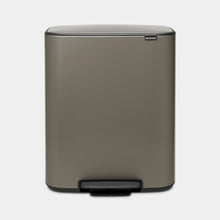 Carica l'immagine nel visualizzatore di Gallery, PATTUMIERA A PEDALE BO PEDAL BIN ( COL. PLATINUM) C/ 2 SECCHI INTERNI CM. 54 X 40 X 64 H