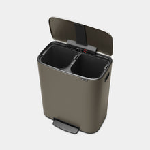 Carica l'immagine nel visualizzatore di Gallery, PATTUMIERA A PEDALE BO PEDAL BIN ( COL. PLATINUM) C/ 2 SECCHI INTERNI CM. 54 X 40 X 64 H