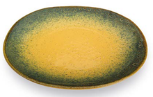 Carica l'immagine nel visualizzatore di Gallery, PIATTO PIANO " TERRE LONTANE" ( BLU/GIALLO) CM. 27