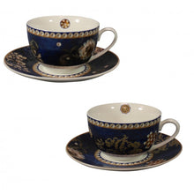 Carica l'immagine nel visualizzatore di Gallery, SET 2 TAZZE THE' NEW BONE CHINE " DANUBIO BLU"