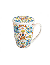 Carica l'immagine nel visualizzatore di Gallery, TAZZA TISANA C/FILTRO INOX MEDICEA ( CF.REGALO) VARI DECORI DISP.