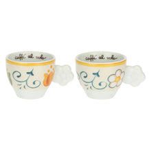 Carica l&#39;immagine nel visualizzatore di Gallery, SET DUE TAZZE CAFFE&#39; C/ ZUCCHERIERA &quot; EOLIA&quot;
