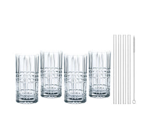 Carica l'immagine nel visualizzatore di Gallery, SET 4 BICCHIERI LONG DRINK C/CANNUCCE
