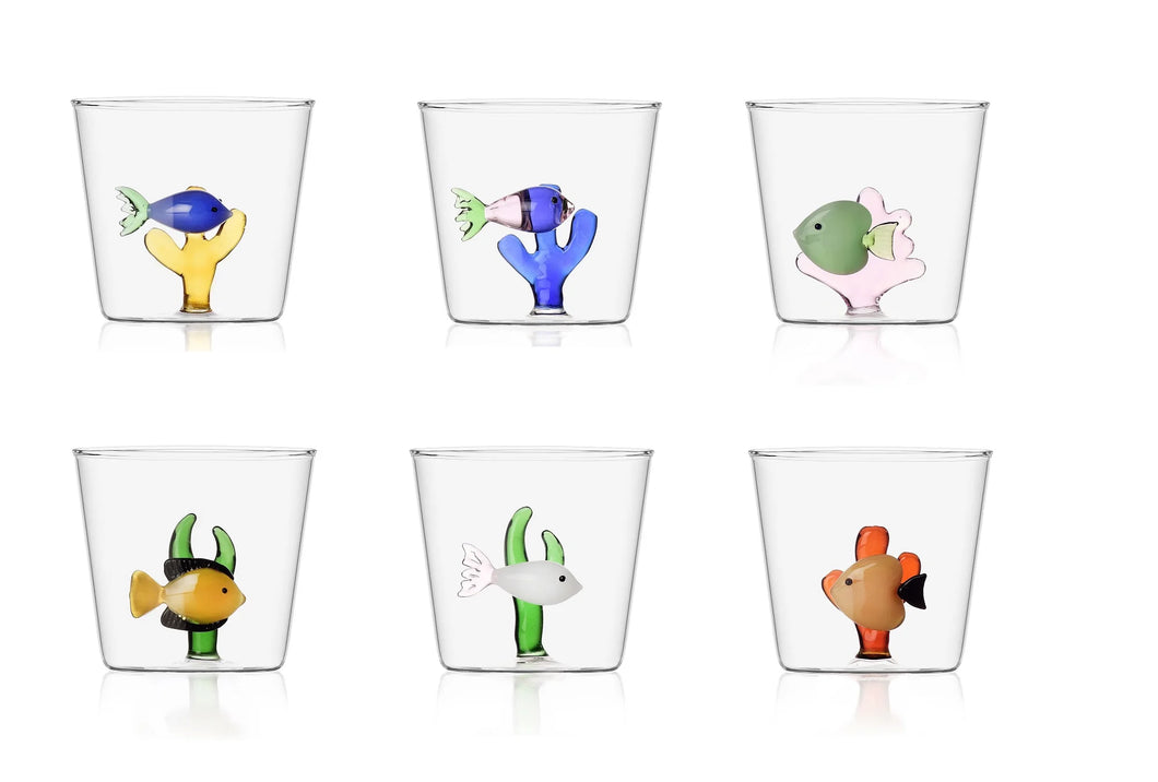 SET 6 BICCHIERI IN VETRO BOROSILICATO 