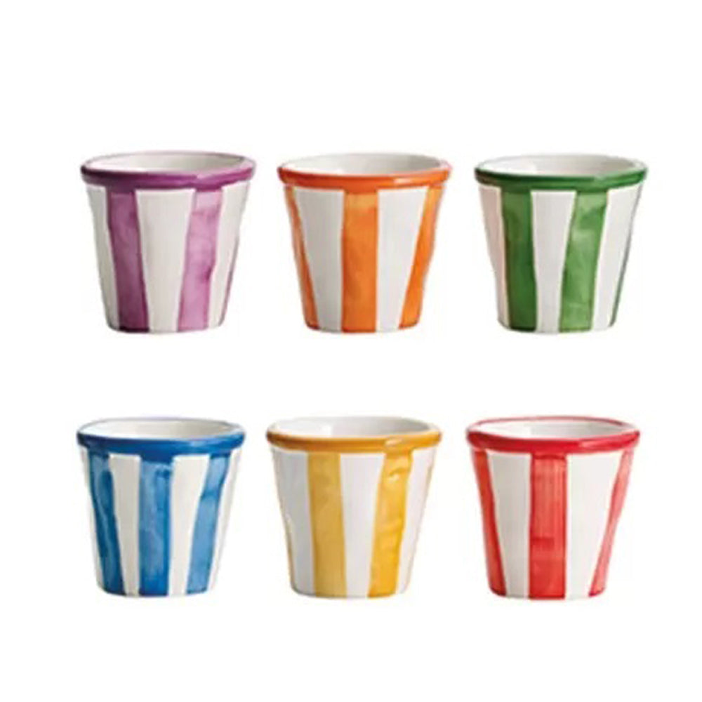 SET 6 BICCHIERINI LIQUORE IN CERAMICA ( VARI DECORI)