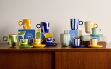 Carica l&#39;immagine nel visualizzatore di Gallery, SET 6 TAZZE CAFFE&#39; IN GRES COLL.&quot;ATTIMI&quot; (RIGHE/MACCHIE)
