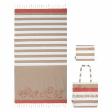 Carica l&#39;immagine nel visualizzatore di Gallery, SET BORSA MARE,POCHETTE E TELO IN COTONE
