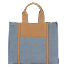 Carica l'immagine nel visualizzatore di Gallery, Borsa in tessuto denim c/manici e tracolla ( 29,5x10,5x24,5 CM.H)
