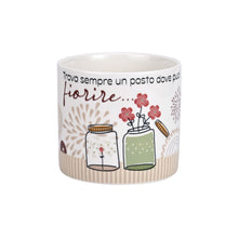 Carica l'immagine nel visualizzatore di Gallery, MINI CACHEPOT IN CERAMICA "POSITIVETIME" ( CM. 10X9) ( VARI DECORI)
