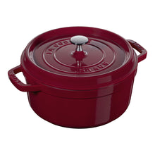 Carica l&#39;immagine nel visualizzatore di Gallery, COCOTTE IN GHISA CM. 26 LT.5,2 COLORE BORDEAUX ( STAUB)
