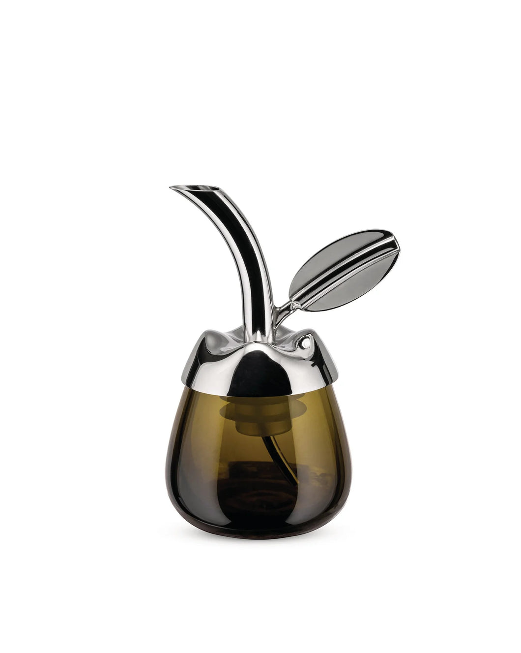 DEGUSTAOLIO IN VETRO  C/TAPPO VERSATORE IN ACCIAIO ( CM.5X6X8,5)