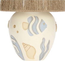 Carica l'immagine nel visualizzatore di Gallery, LAMPADA IN CERAMICA " MARE D'AMARE" ( CM. 13,5X17,5 H/PARALUME 18,8X15,5 H)
