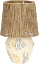 Carica l'immagine nel visualizzatore di Gallery, LAMPADA IN CERAMICA " MARE D'AMARE" ( CM. 13,5X17,5 H/PARALUME 18,8X15,5 H)
