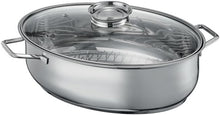 Carica l'immagine nel visualizzatore di Gallery, CUOCIARROSTO IN ACCIAIO INOX C/GRIGLIA " EXECUTIVE" ( CM. 40X29X18H)
