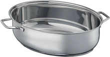 Carica l'immagine nel visualizzatore di Gallery, CUOCIARROSTO IN ACCIAIO INOX C/GRIGLIA " EXECUTIVE" ( CM. 40X29X18H)
